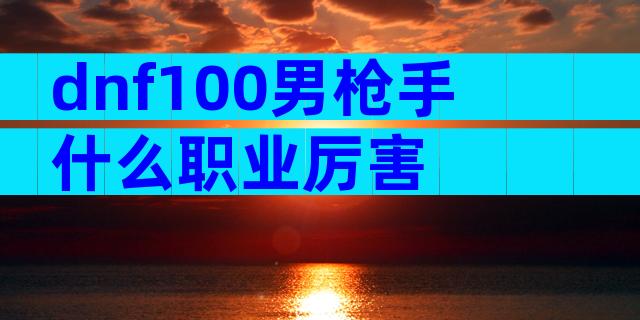 dnf100男枪手什么职业厉害