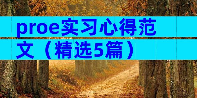proe实习心得范文（精选5篇）