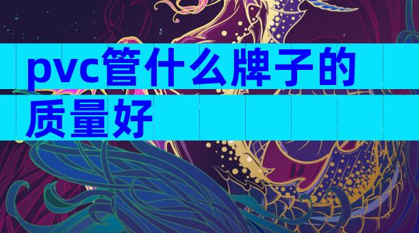 pvc管什么牌子的质量好