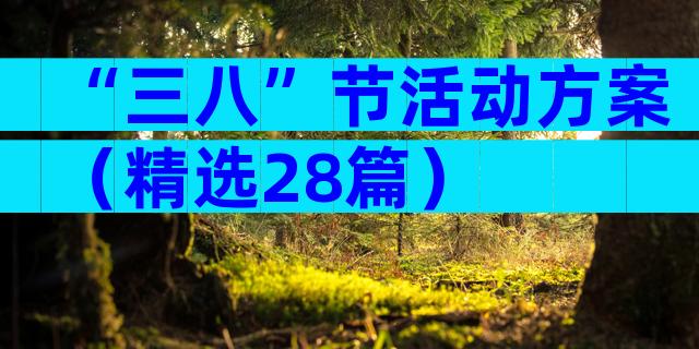 “三八”节活动方案（精选28篇）