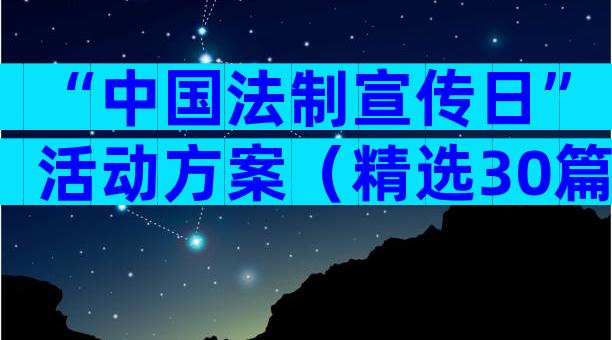 “中国法制宣传日”活动方案（精选30篇）
