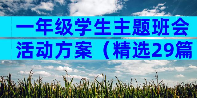 一年级学生主题班会活动方案（精选29篇）