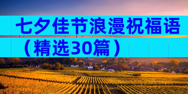七夕佳节浪漫祝福语（精选30篇）