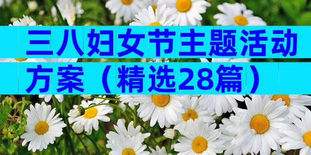 三八妇女节主题活动方案（精选28篇）