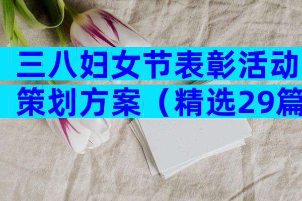 三八妇女节表彰活动策划方案（精选29篇）