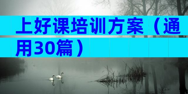 上好课培训方案（通用30篇）