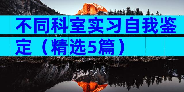 不同科室实习自我鉴定（精选5篇）