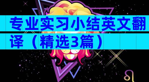 专业实习小结英文翻译（精选3篇）