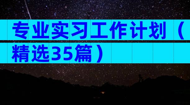 专业实习工作计划（精选35篇）