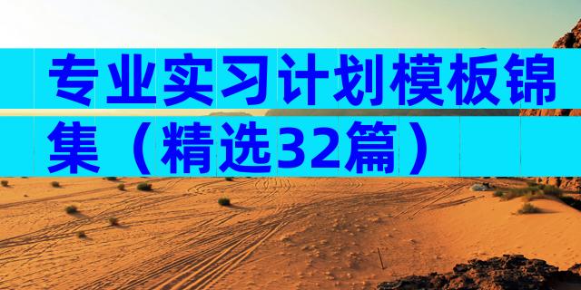 专业实习计划模板锦集（精选32篇）