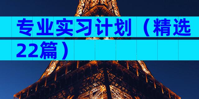 专业实习计划（精选22篇）
