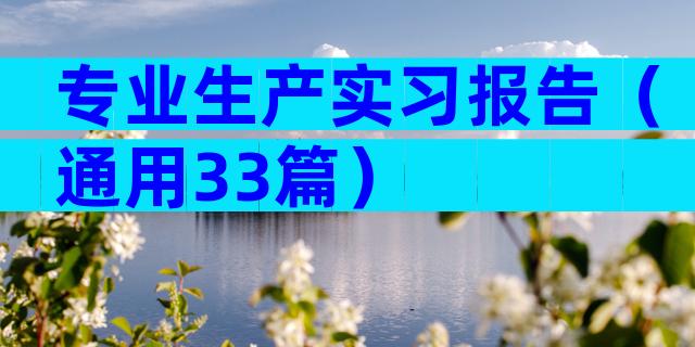 专业生产实习报告（通用33篇）