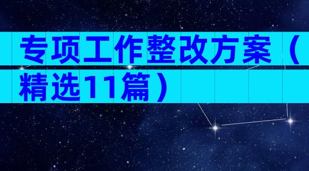 专项工作整改方案（精选11篇）