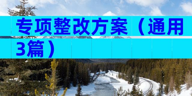 专项整改方案（通用3篇）