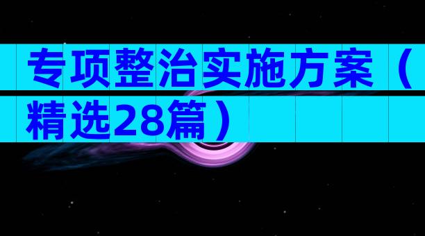 专项整治实施方案（精选28篇）