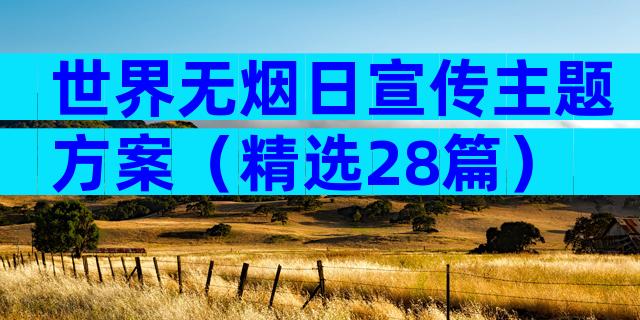 世界无烟日宣传主题方案（精选28篇）