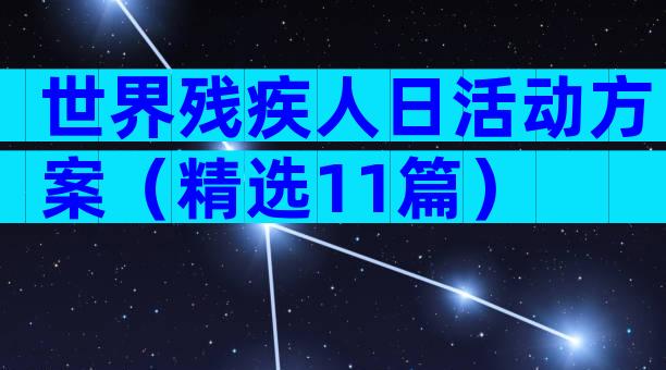 世界残疾人日活动方案（精选11篇）
