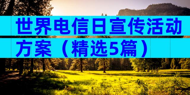 世界电信日宣传活动方案（精选5篇）