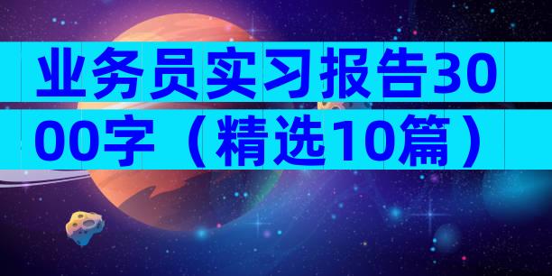 业务员实习报告3000字（精选10篇）