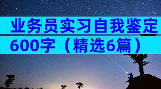业务员实习自我鉴定600字（精选6篇）