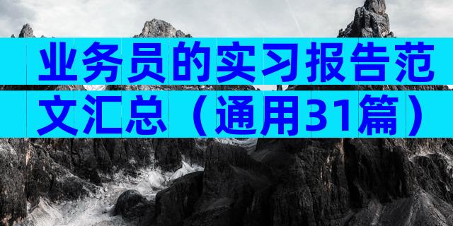 业务员的实习报告范文汇总（通用31篇）