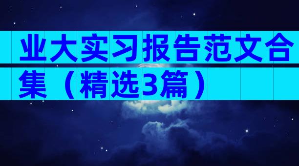 业大实习报告范文合集（精选3篇）