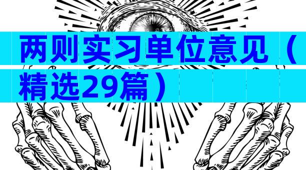 两则实习单位意见（精选29篇）