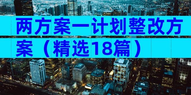 两方案一计划整改方案（精选18篇）