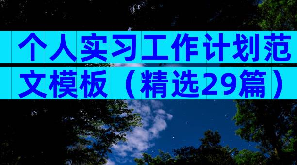 个人实习工作计划范文模板（精选29篇）