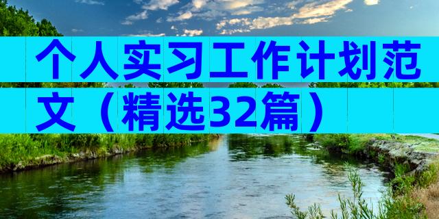 个人实习工作计划范文（精选32篇）