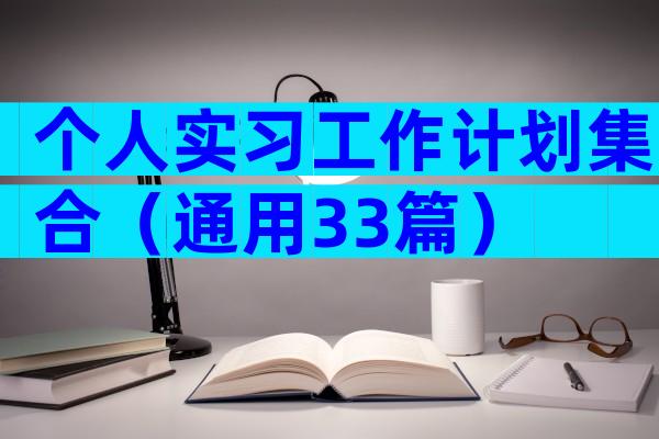 个人实习工作计划集合（通用33篇）