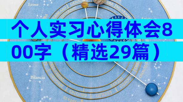 个人实习心得体会800字（精选29篇）