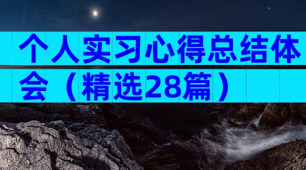 个人实习心得总结体会（精选28篇）