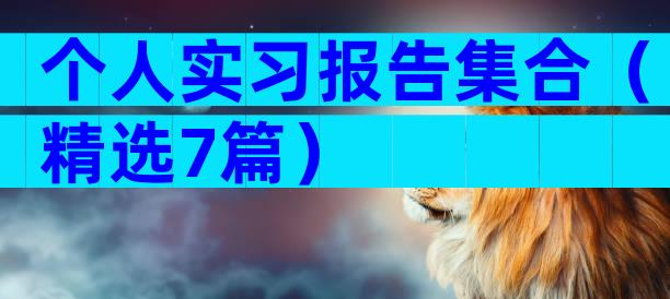 个人实习报告集合（精选7篇）