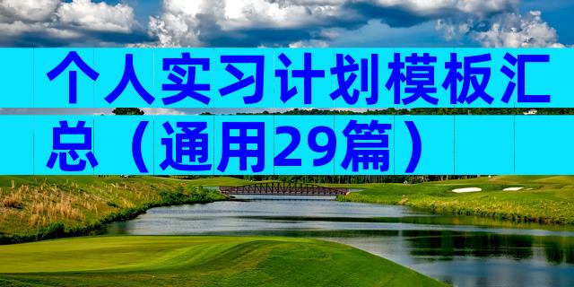 个人实习计划模板汇总（通用29篇）