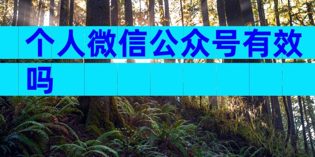 个人微信公众号有效吗