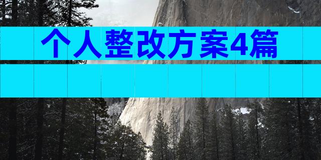 个人整改方案4篇