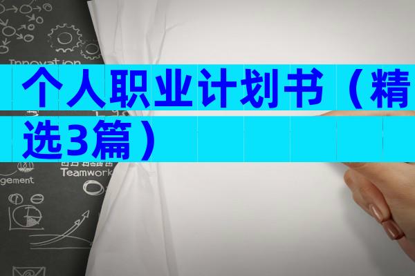 个人职业计划书（精选3篇）
