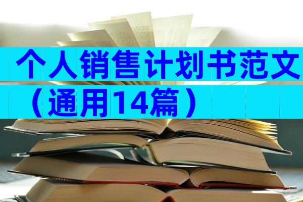 个人销售计划书范文（通用14篇）
