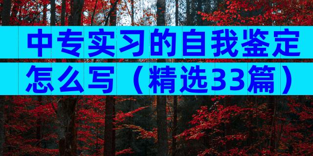 中专实习的自我鉴定怎么写（精选33篇）