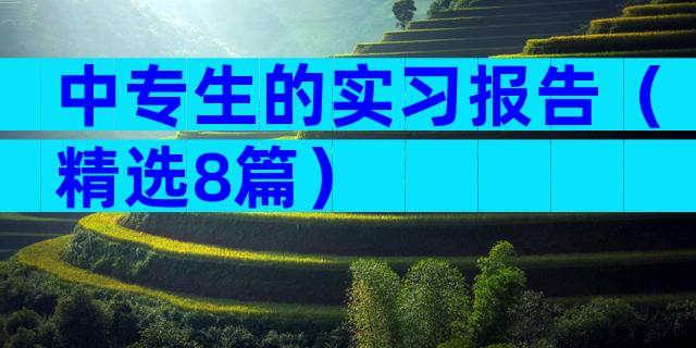 中专生的实习报告（精选8篇）