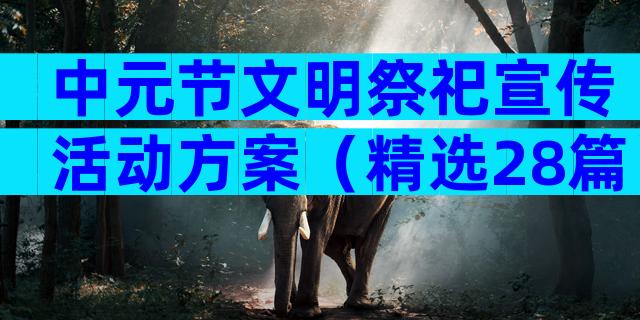 中元节文明祭祀宣传活动方案（精选28篇）