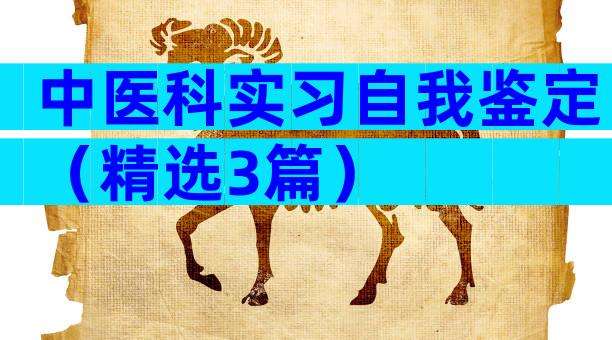 中医科实习自我鉴定（精选3篇）