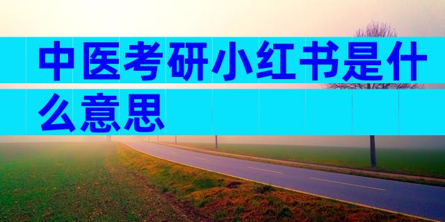 中医考研小红书是什么意思
