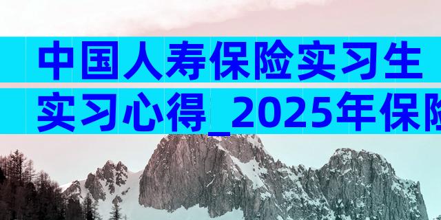 中国人寿保险实习生实习心得_2025年保险公司实习工作总结（通用3篇）