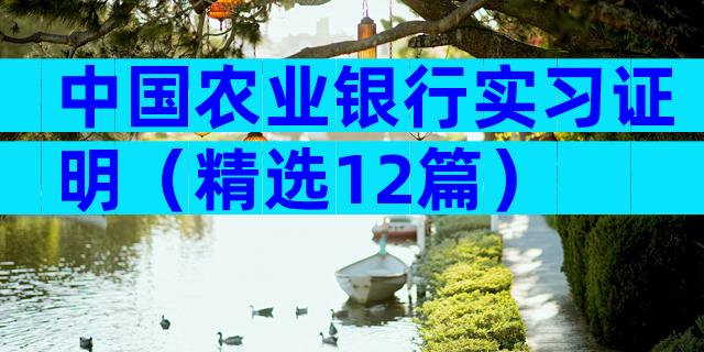 中国农业银行实习证明（精选12篇）