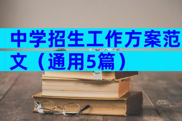 中学招生工作方案范文（通用5篇）