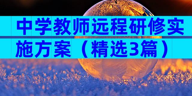中学教师远程研修实施方案（精选3篇）