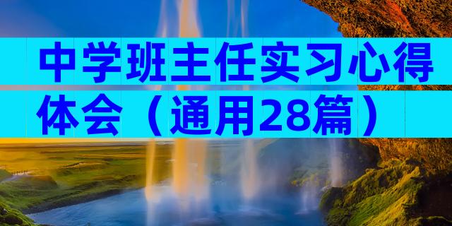 中学班主任实习心得体会（通用28篇）