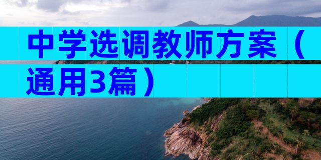 中学选调教师方案（通用3篇）